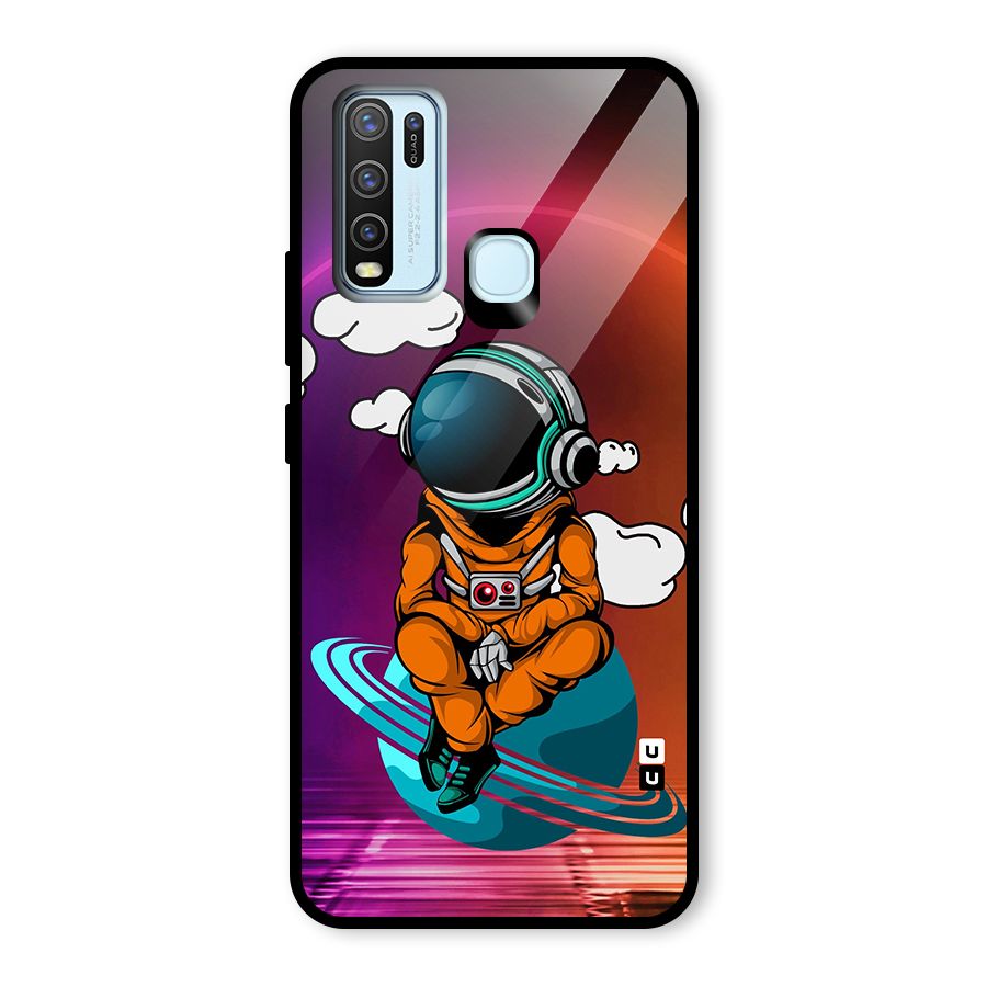 Cool Astraunaut Relaxing Glass Back Case for Vivo Y30