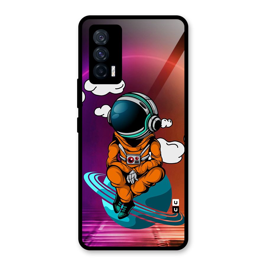 Cool Astraunaut Relaxing Glass Back Case for Vivo iQOO 7 5G