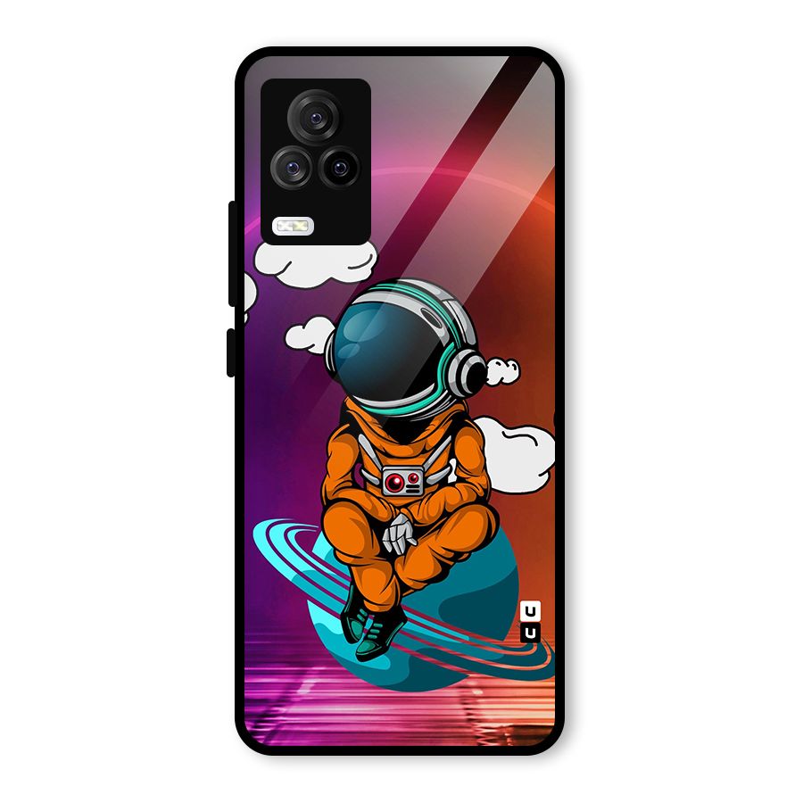 Cool Astraunaut Relaxing Glass Back Case for Vivo iQOO 7 Legend 5G