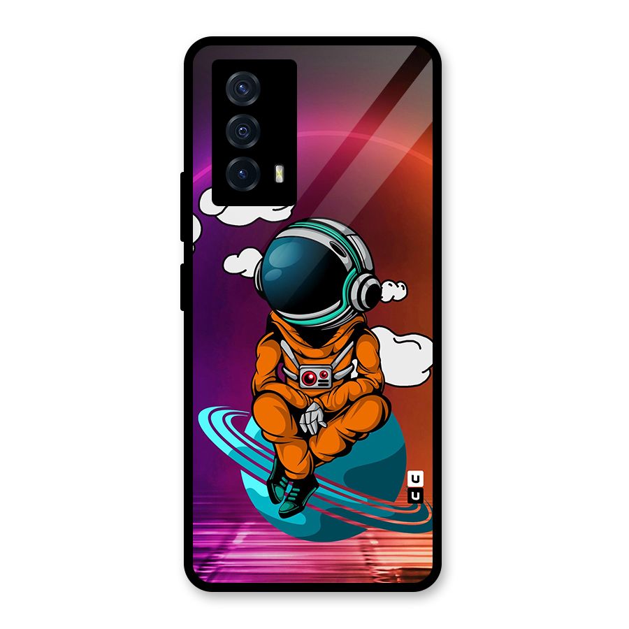 Cool Astraunaut Relaxing Glass Back Case for Vivo iQOO Z5