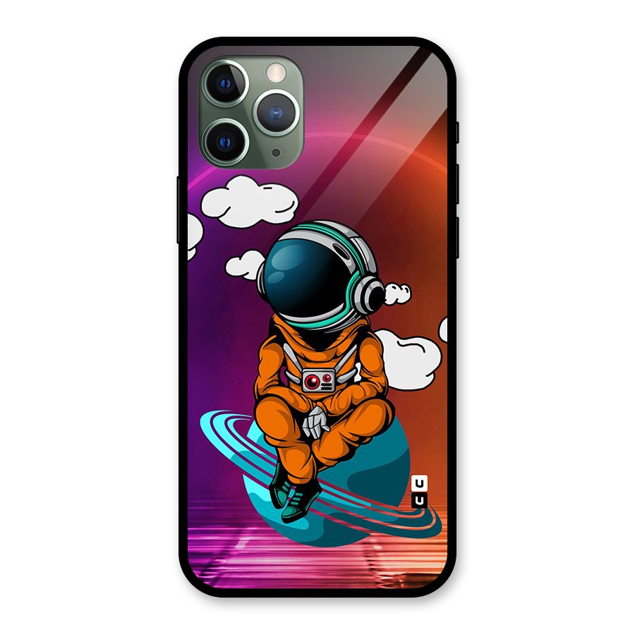 Cool Astraunaut Relaxing Glass Back Case for iPhone 11 Pro