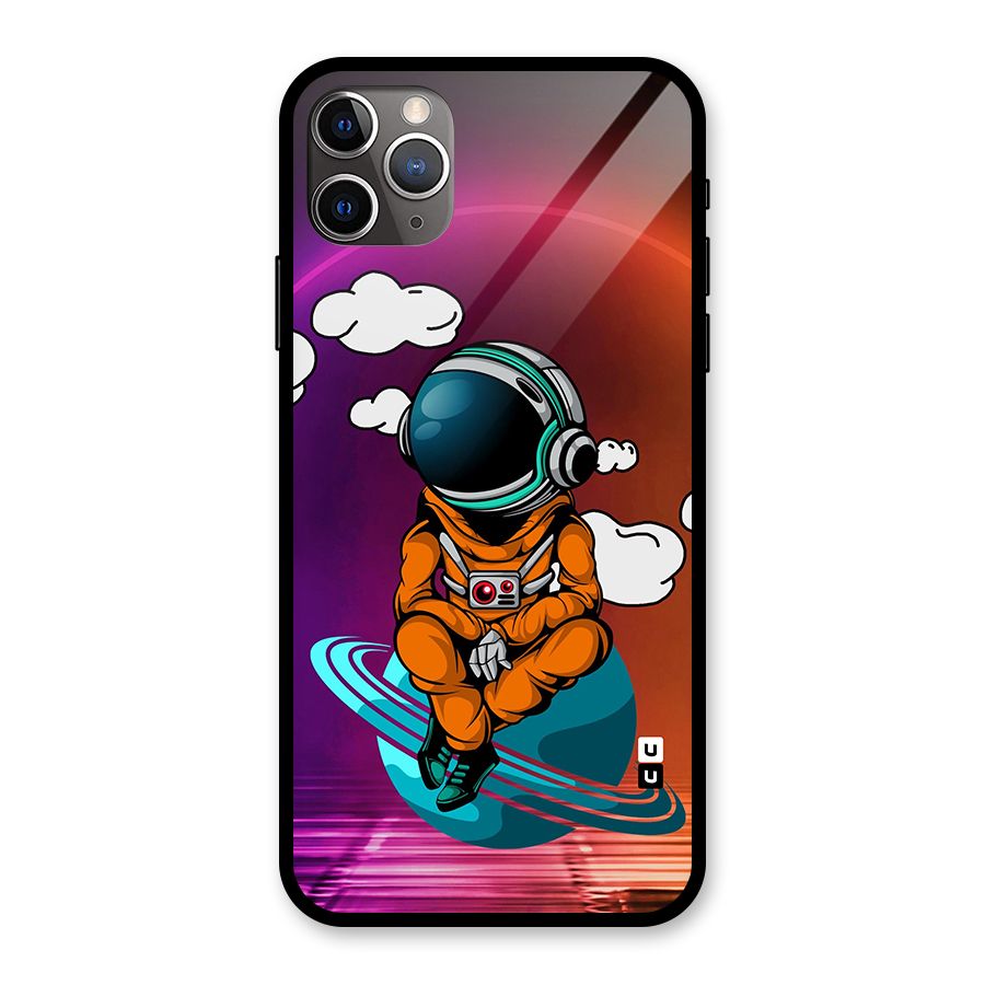 Cool Astraunaut Relaxing Glass Back Case for iPhone 11 Pro Max