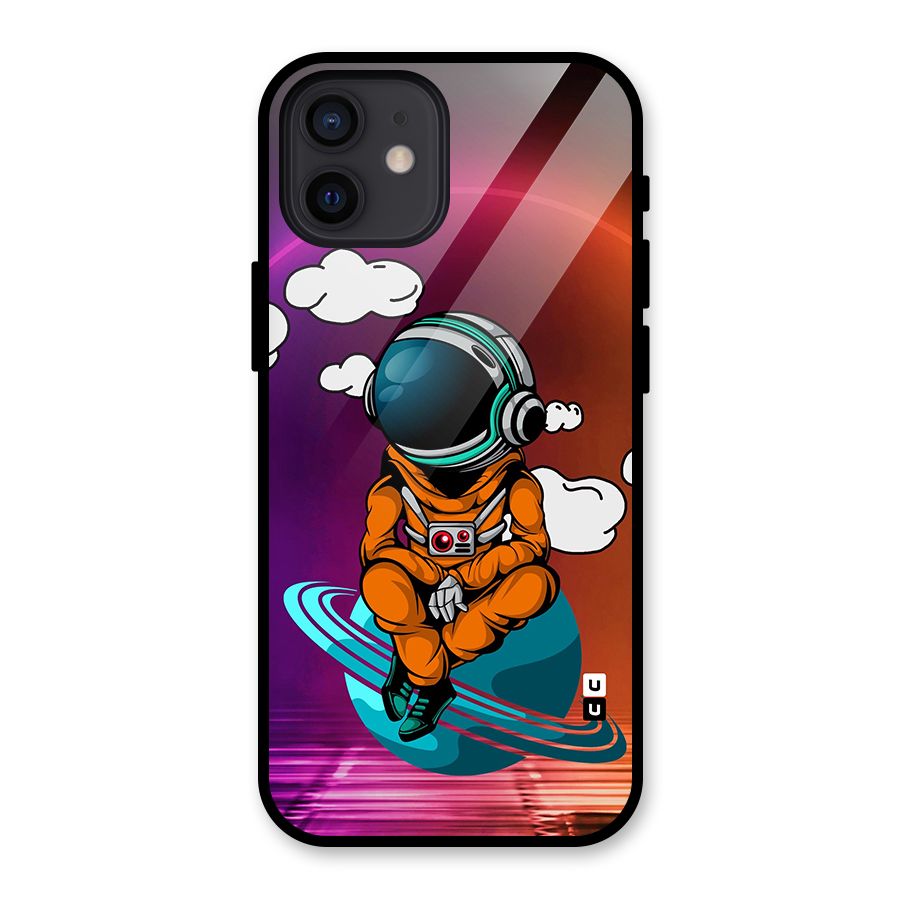 Cool Astraunaut Relaxing Glass Back Case for iPhone 12