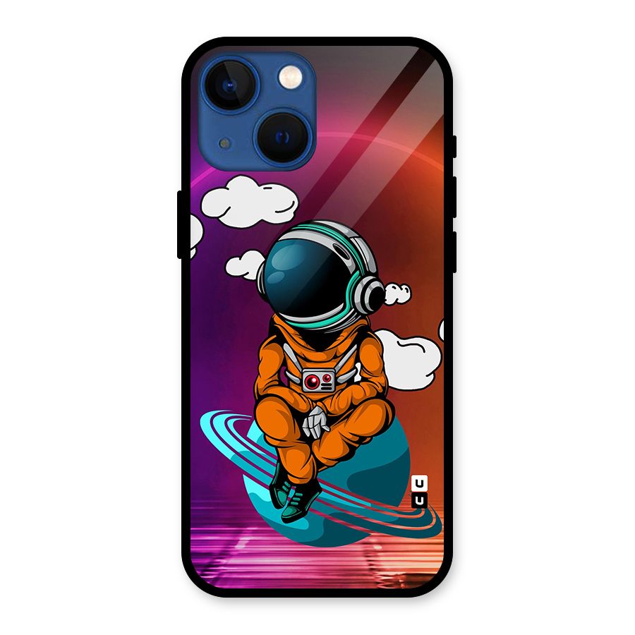 Cool Astraunaut Relaxing Glass Back Case for iPhone 13 Mini