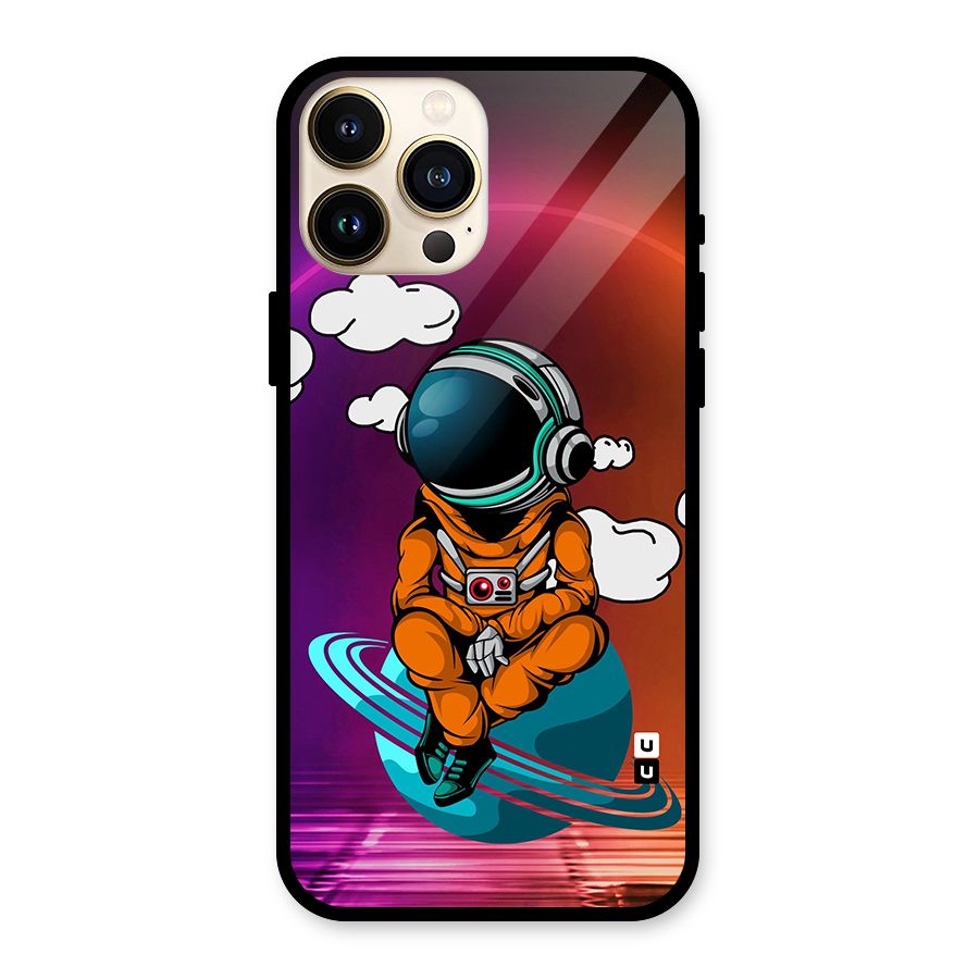 Cool Astraunaut Relaxing Glass Back Case for iPhone 13 Pro Max