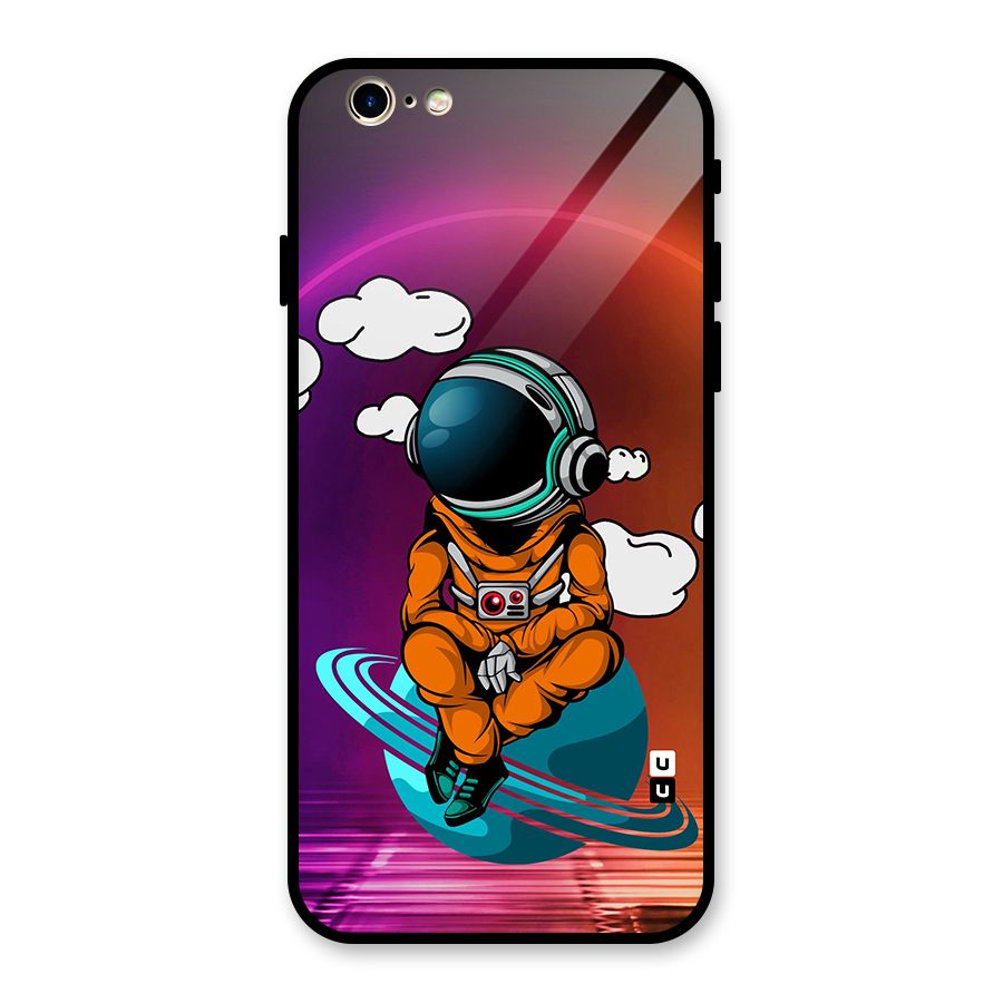 Cool Astraunaut Relaxing Glass Back Case for iPhone 6 6S
