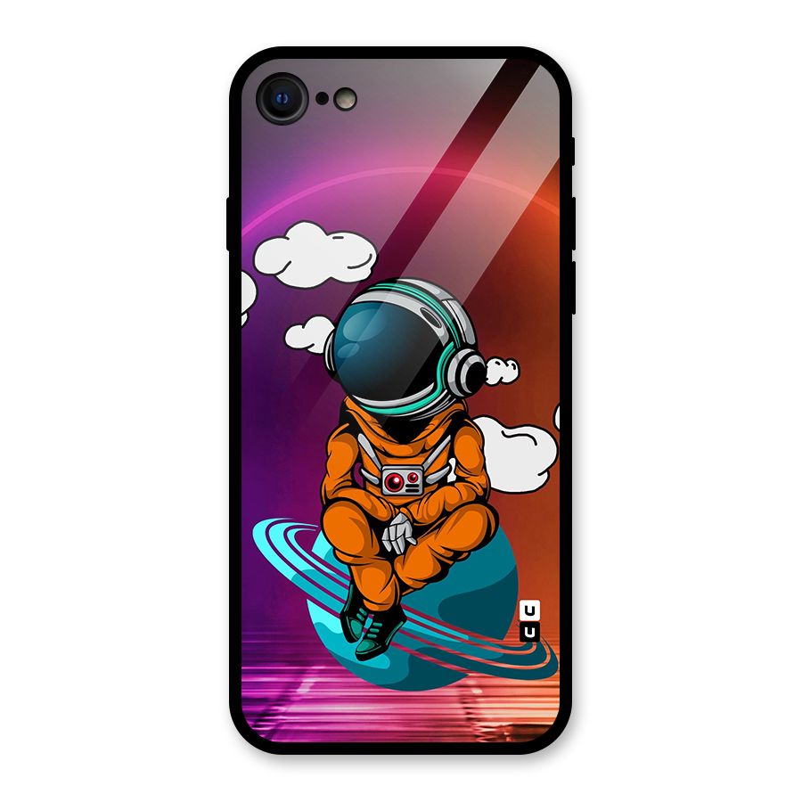 Cool Astraunaut Relaxing Glass Back Case for iPhone 7
