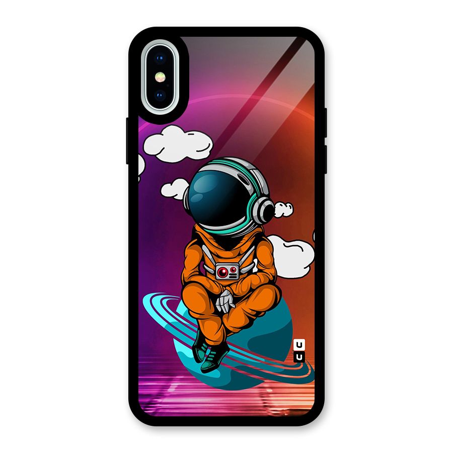 Cool Astraunaut Relaxing Glass Back Case for iPhone X