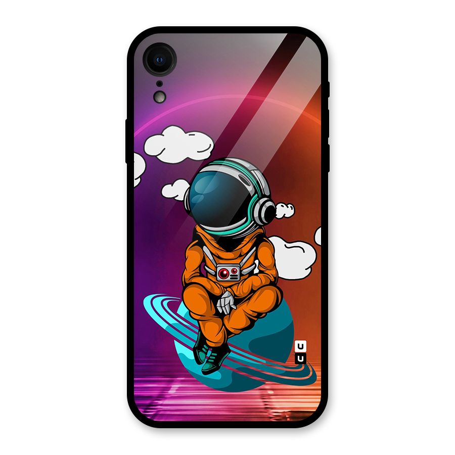 Cool Astraunaut Relaxing Glass Back Case for iPhone XR