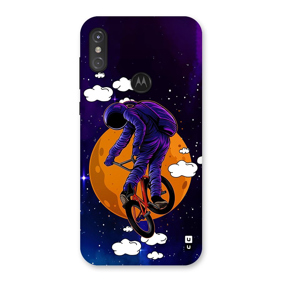 Cool Astro Cyclist Back Case for Motorola One Power
