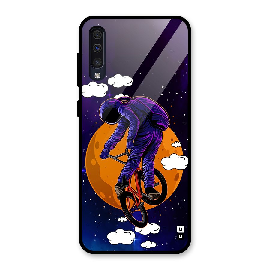 Cool Astro Cyclist Glass Back Case for Galaxy A50