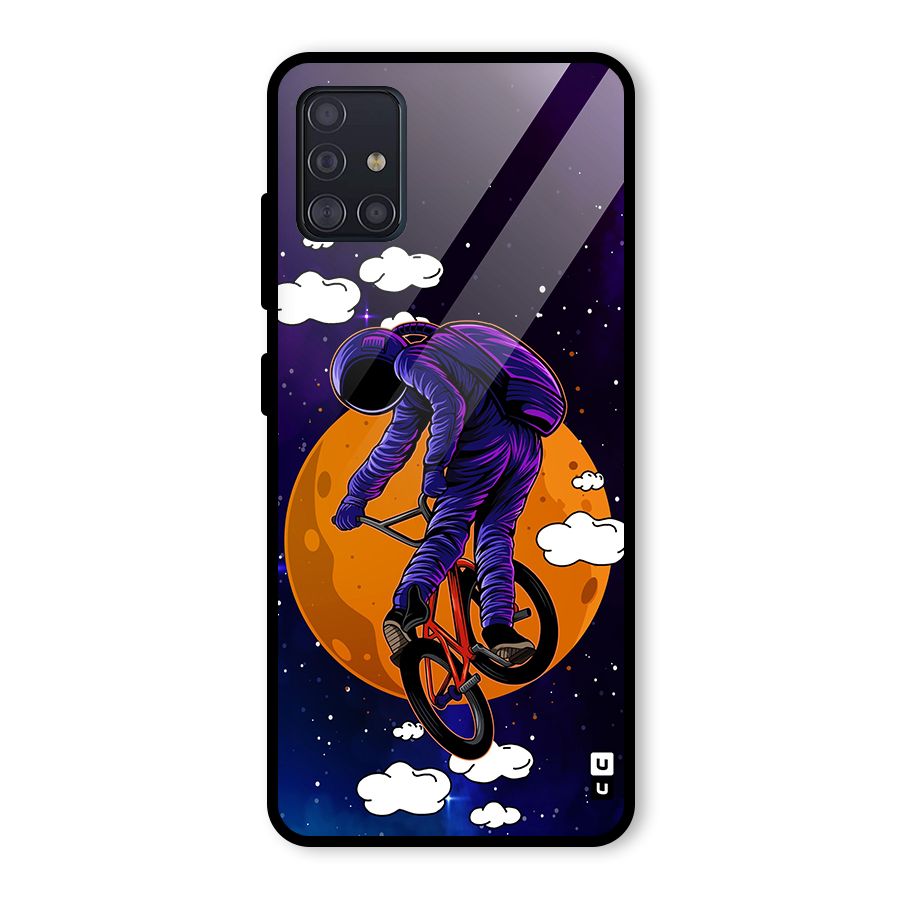 Cool Astro Cyclist Glass Back Case for Galaxy A51