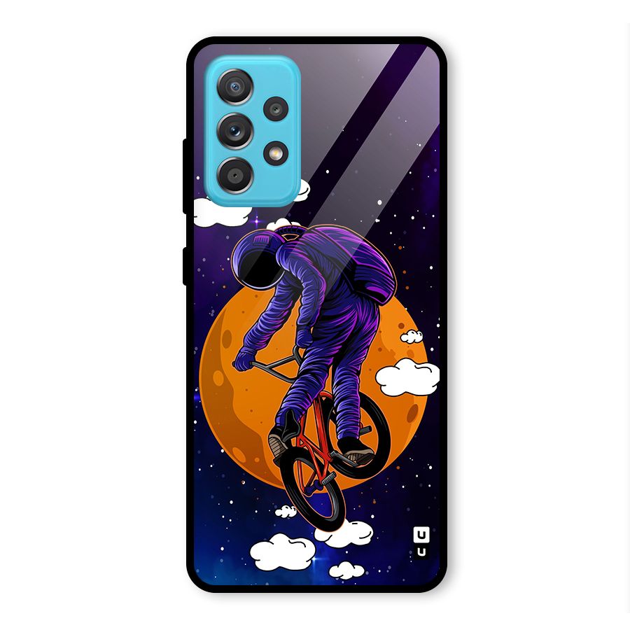 Cool Astro Cyclist Glass Back Case for Galaxy A52