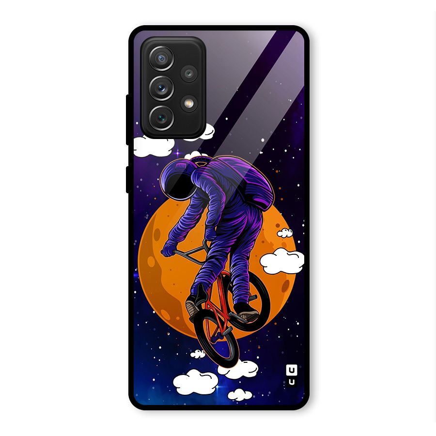 Cool Astro Cyclist Glass Back Case for Galaxy A72