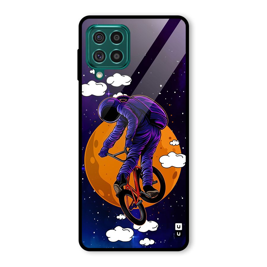 Cool Astro Cyclist Glass Back Case for Galaxy F62