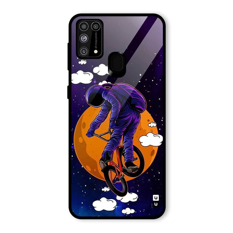 Cool Astro Cyclist Glass Back Case for Galaxy M31