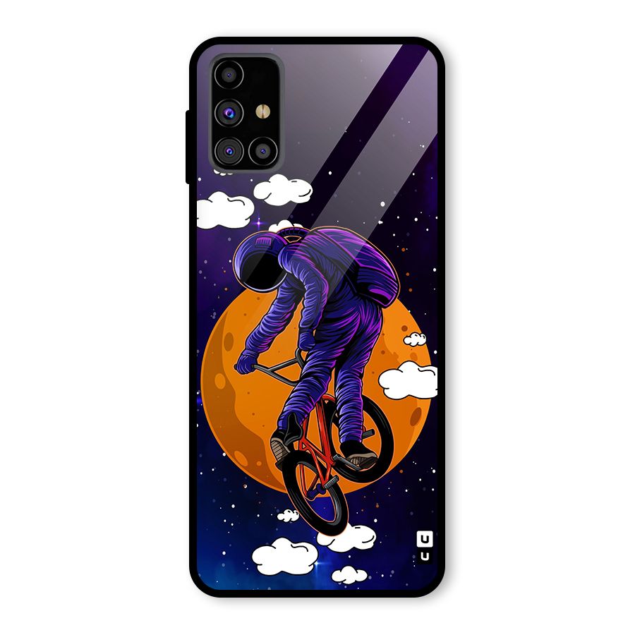 Cool Astro Cyclist Glass Back Case for Galaxy M31s