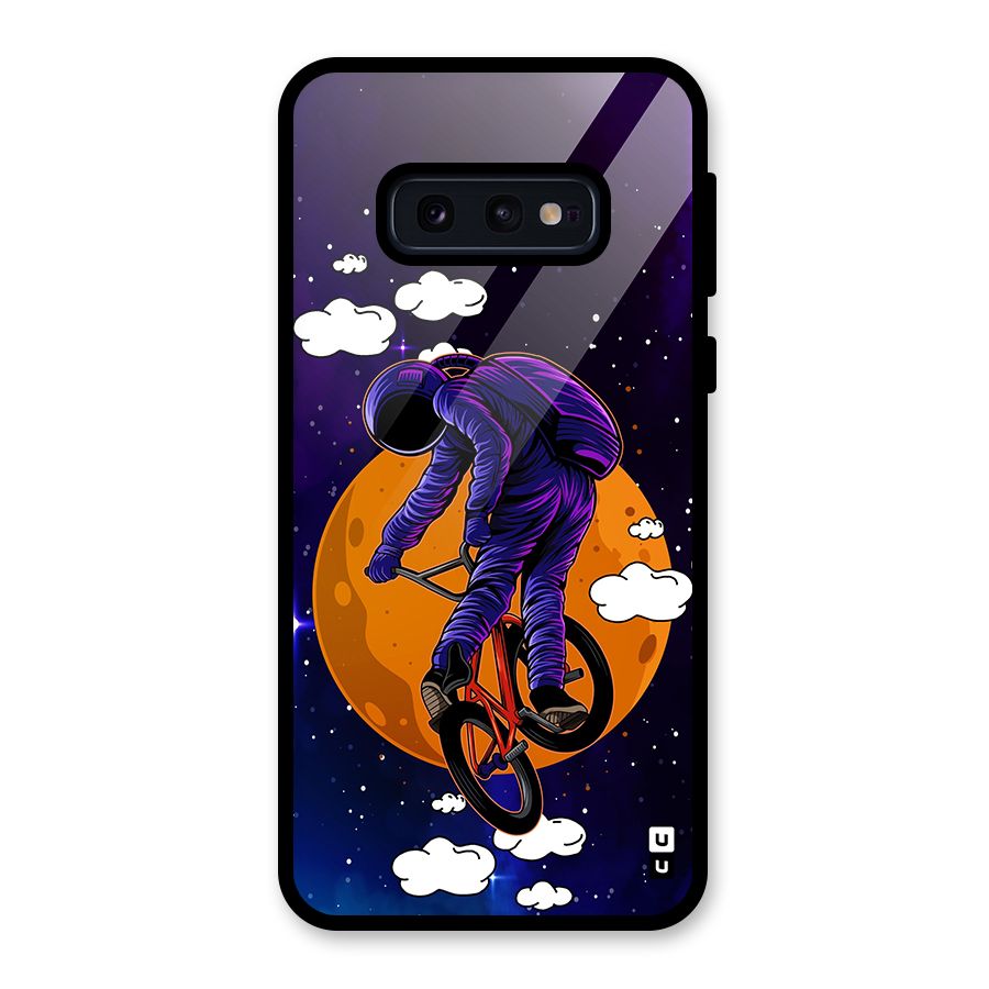 Cool Astro Cyclist Glass Back Case for Galaxy S10e