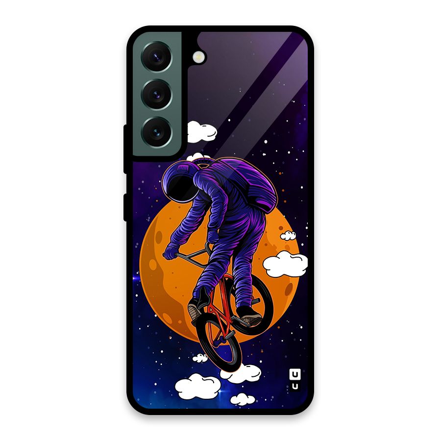Cool Astro Cyclist Glass Back Case for Galaxy S22 5G