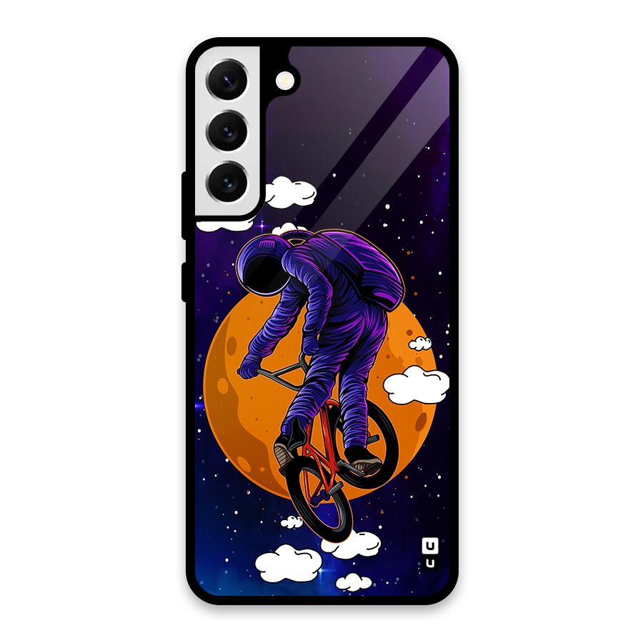Cool Astro Cyclist Glass Back Case for Galaxy S22 Plus 5G