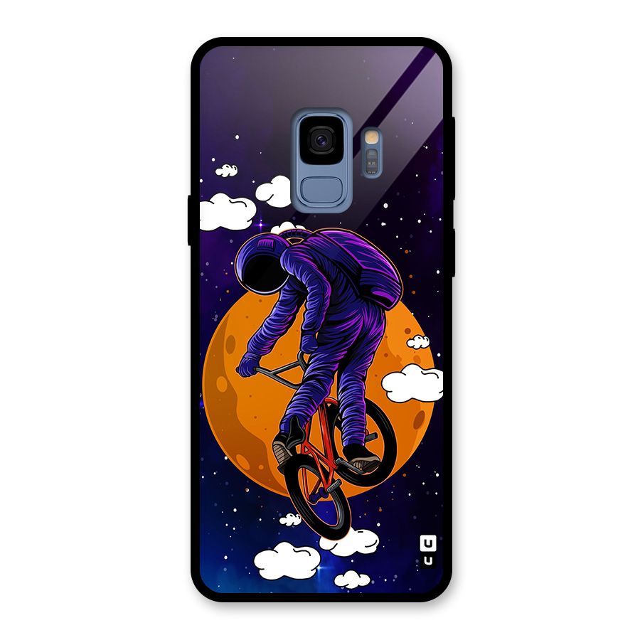 Cool Astro Cyclist Glass Back Case for Galaxy S9