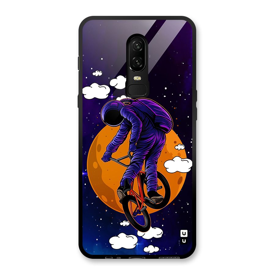 Cool Astro Cyclist Glass Back Case for OnePlus 6