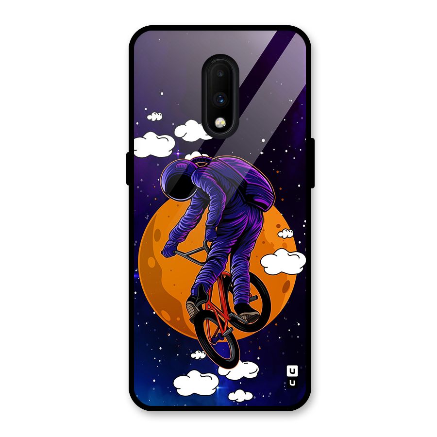 Cool Astro Cyclist Glass Back Case for OnePlus 7