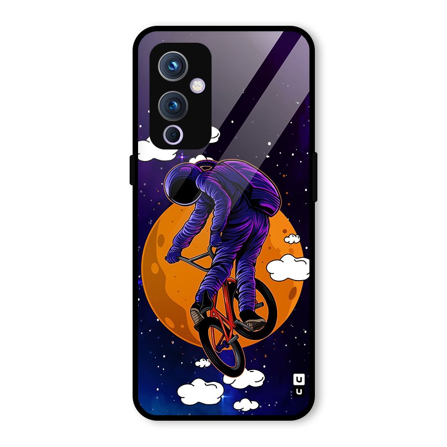 Cool Astro Cyclist Glass Back Case for OnePlus 9