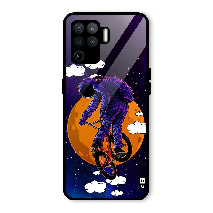 Cool Astro Cyclist Glass Back Case for Oppo F19 Pro
