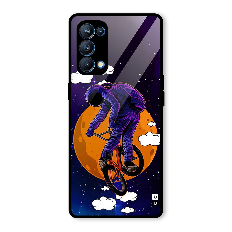 Cool Astro Cyclist Glass Back Case for Oppo Reno5 Pro 5G