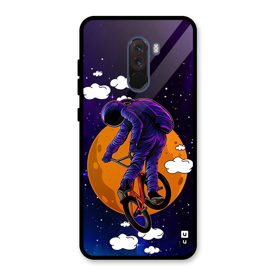 Cool Astro Cyclist Glass Back Case for Poco F1