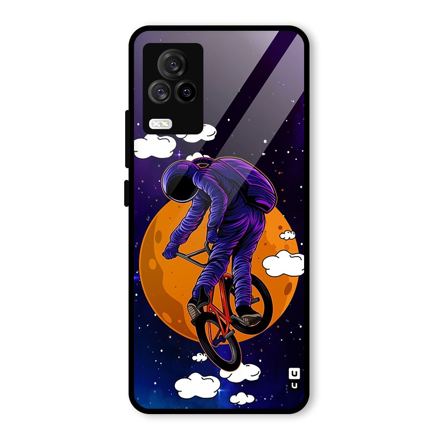Cool Astro Cyclist Glass Back Case for Vivo iQOO 7 Legend 5G