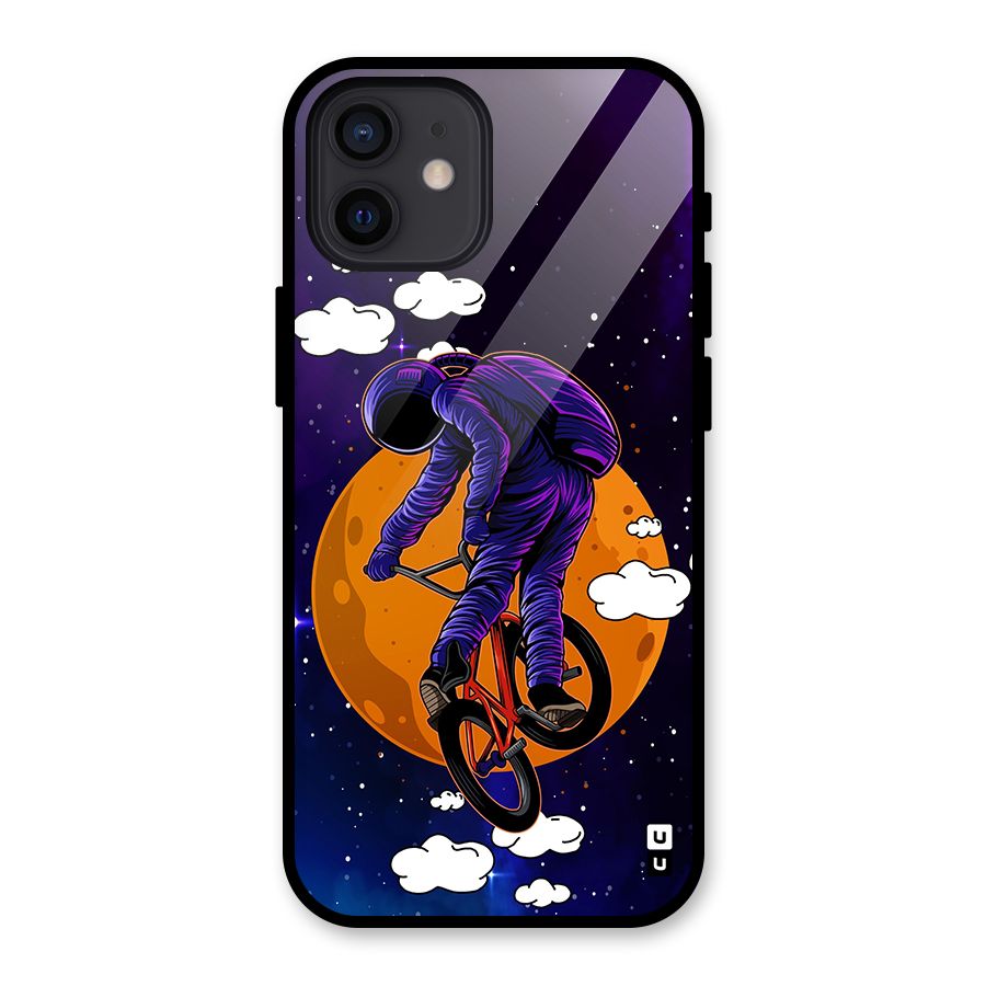 Cool Astro Cyclist Glass Back Case for iPhone 12