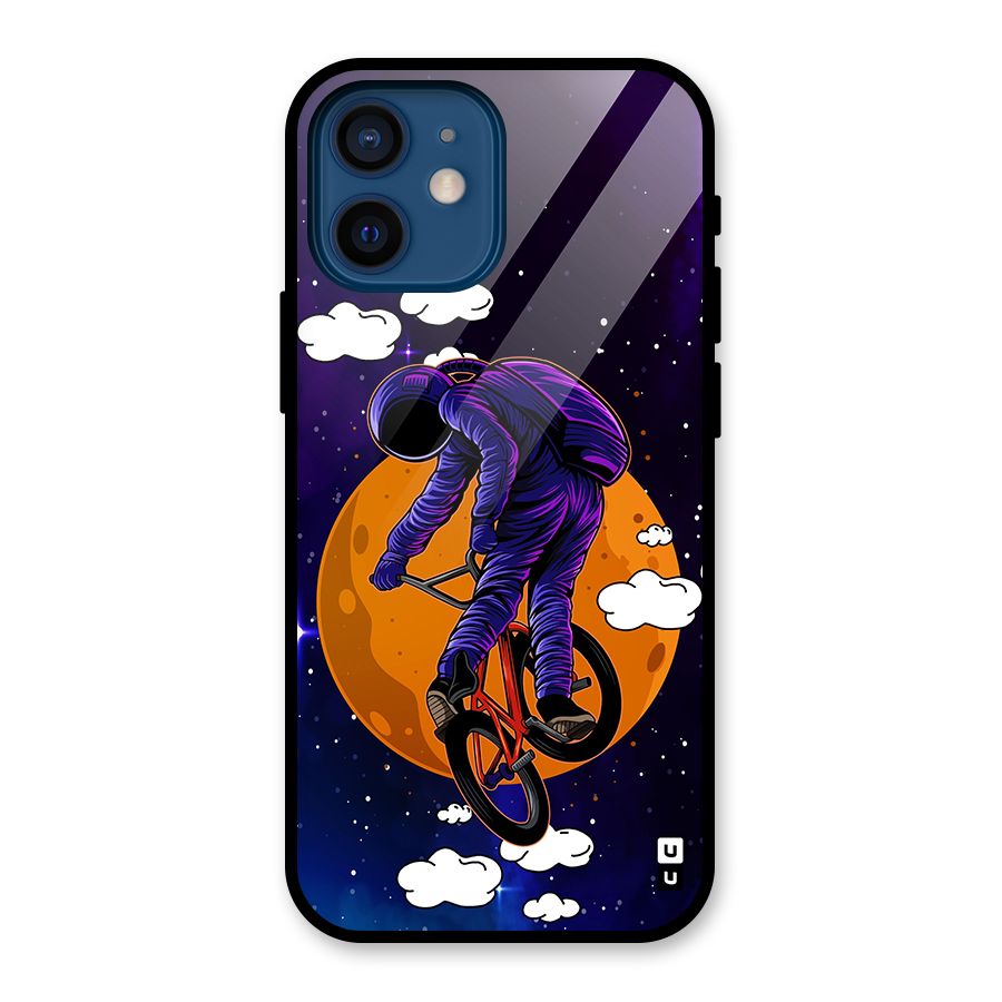 Cool Astro Cyclist Glass Back Case for iPhone 12 Mini