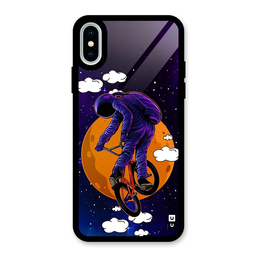 Cool Astro Cyclist Glass Back Case for iPhone X