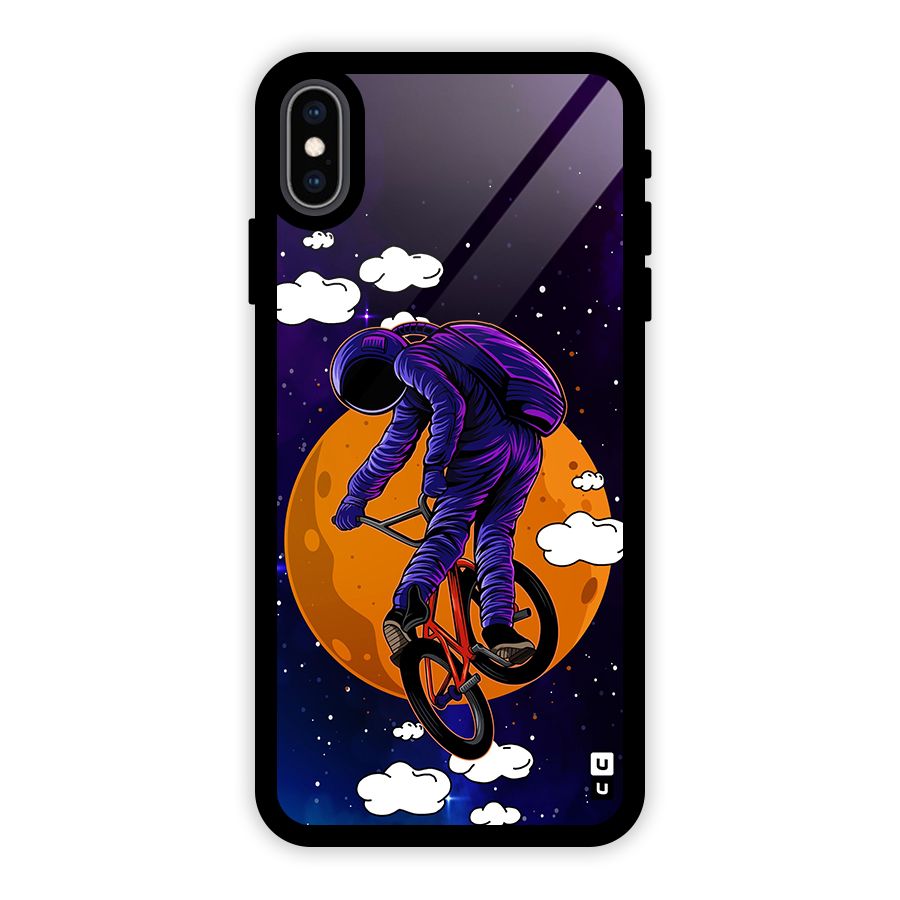 Cool Astro Cyclist Glass Back Case for iPhone XS Max