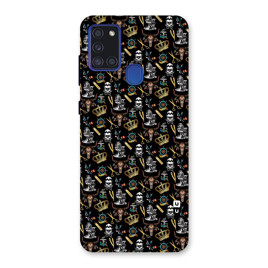 Cool Barber Pattern Back Case for Galaxy A21s