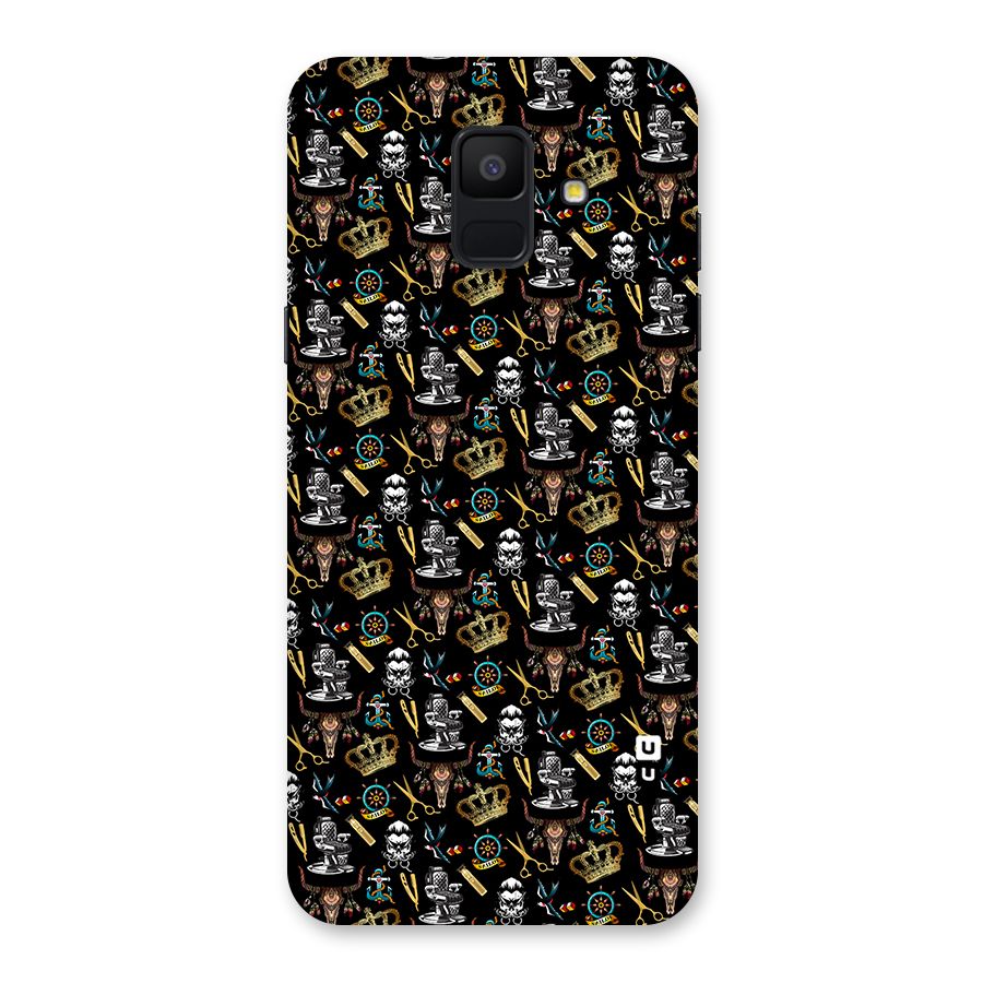 Cool Barber Pattern Back Case for Galaxy A6 (2018)