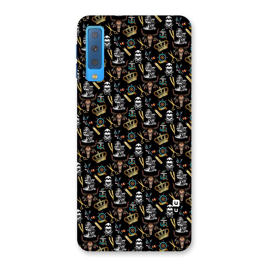 Cool Barber Pattern Back Case for Galaxy A7 (2018)