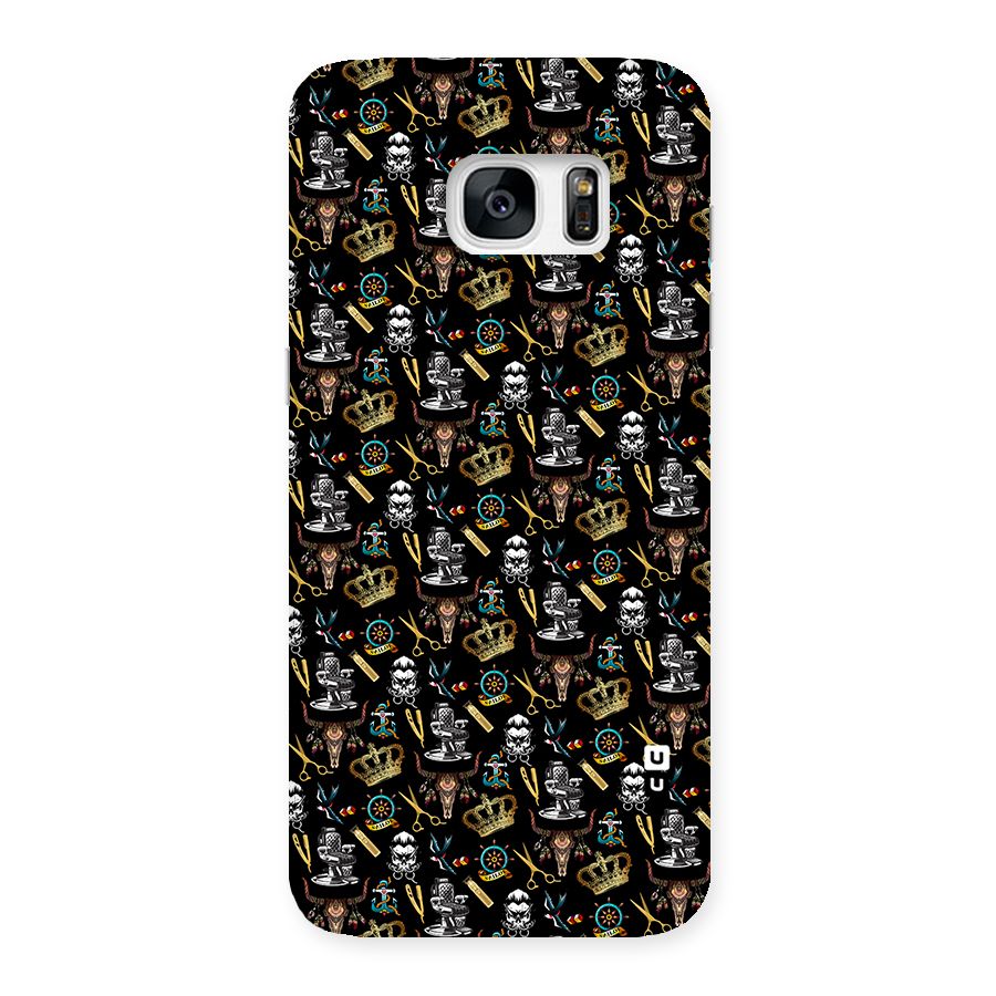 Cool Barber Pattern Back Case for Galaxy S7 Edge