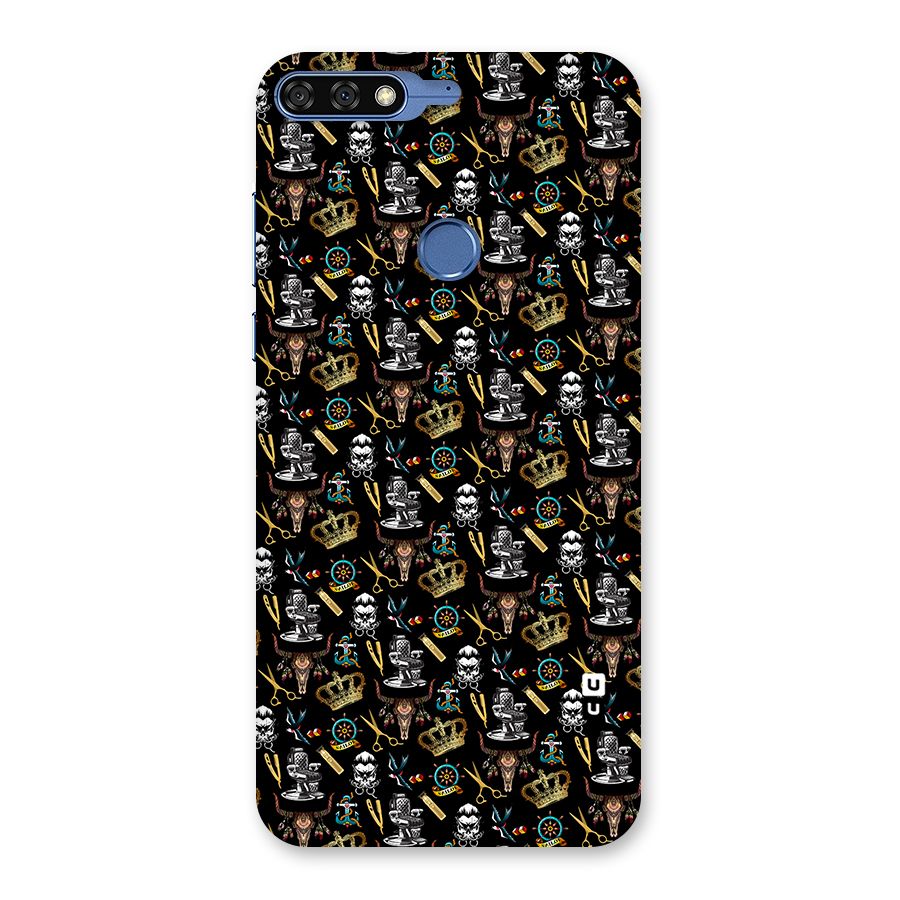 Cool Barber Pattern Back Case for Honor 7C