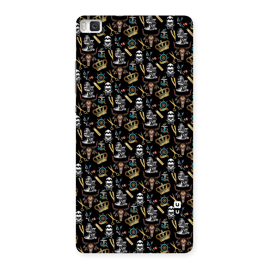 Cool Barber Pattern Back Case for Huawei P8