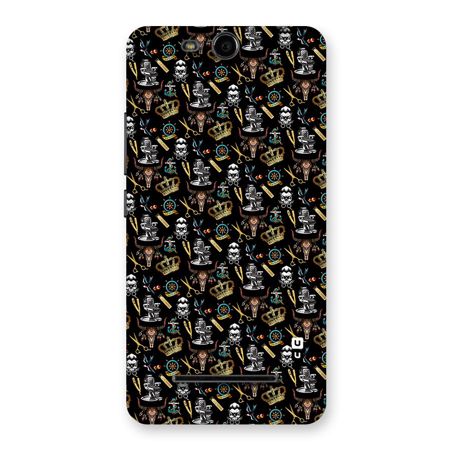 Cool Barber Pattern Back Case for Micromax Canvas Juice 3 Q392