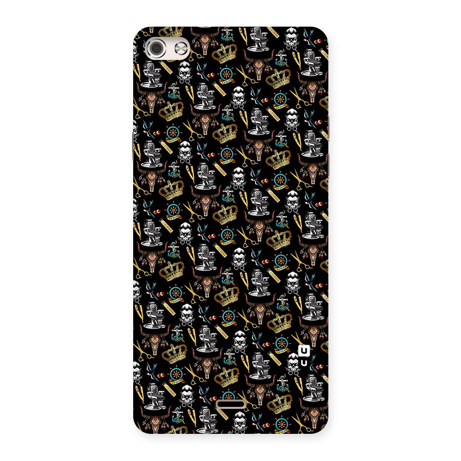 Cool Barber Pattern Back Case for Micromax Canvas Silver 5