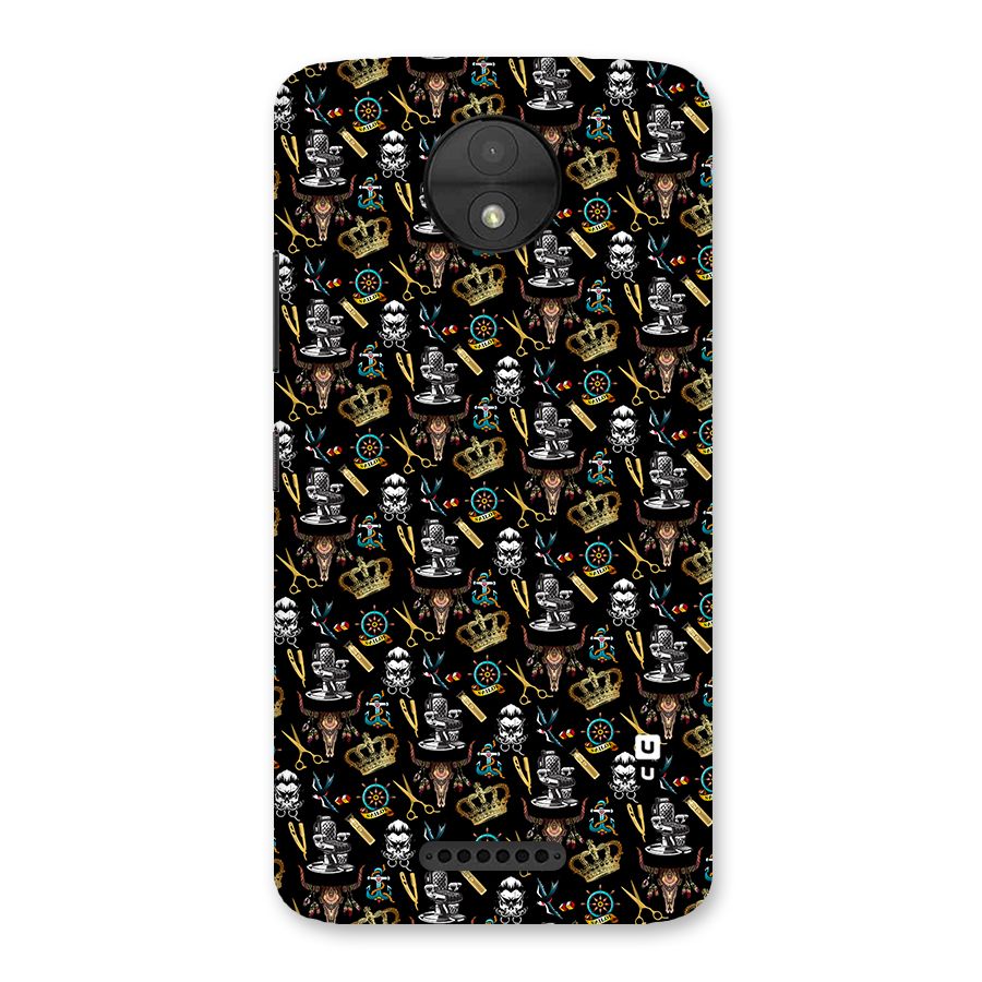 Cool Barber Pattern Back Case for Moto C