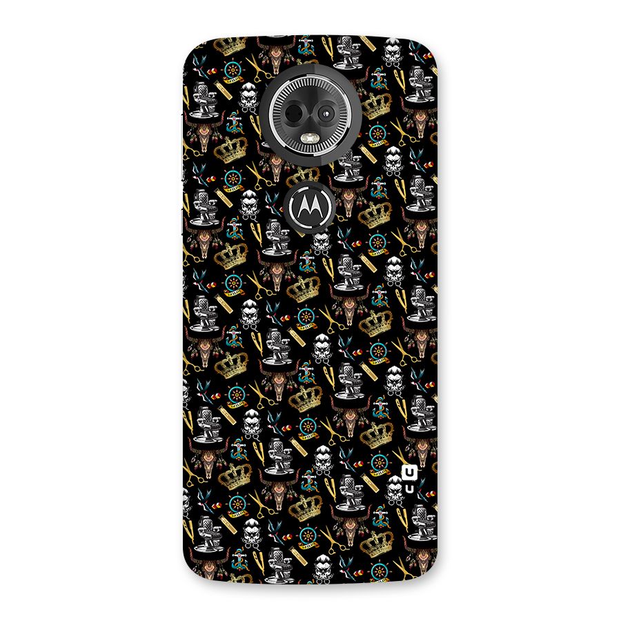 Cool Barber Pattern Back Case for Moto E5 Plus