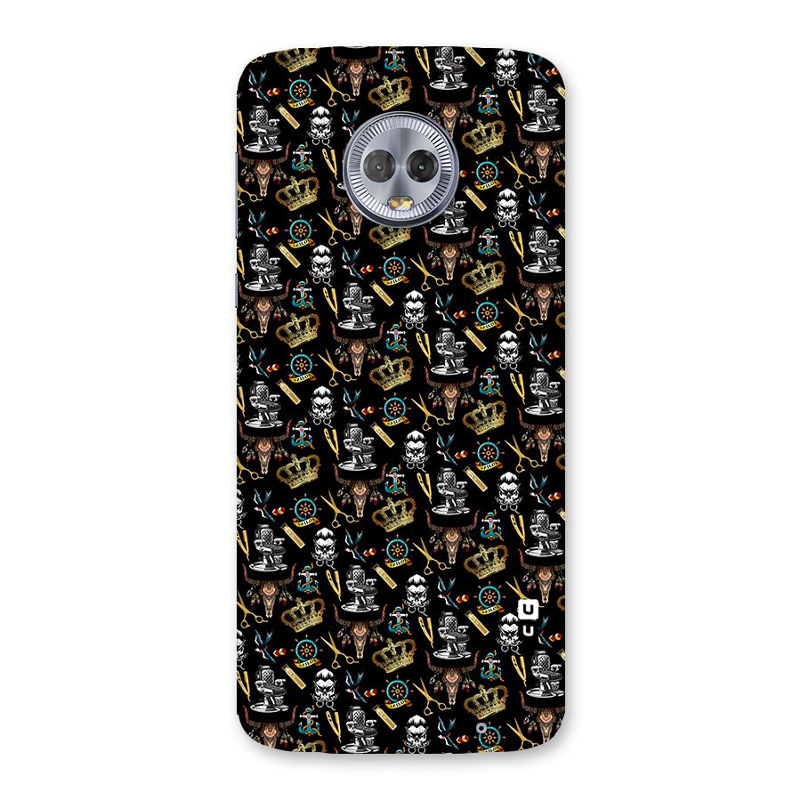Cool Barber Pattern Back Case for Moto G6 Plus