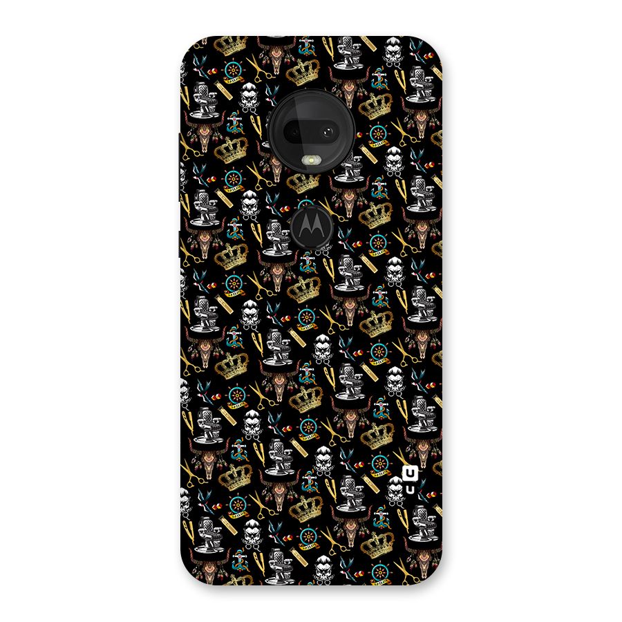 Cool Barber Pattern Back Case for Moto G7
