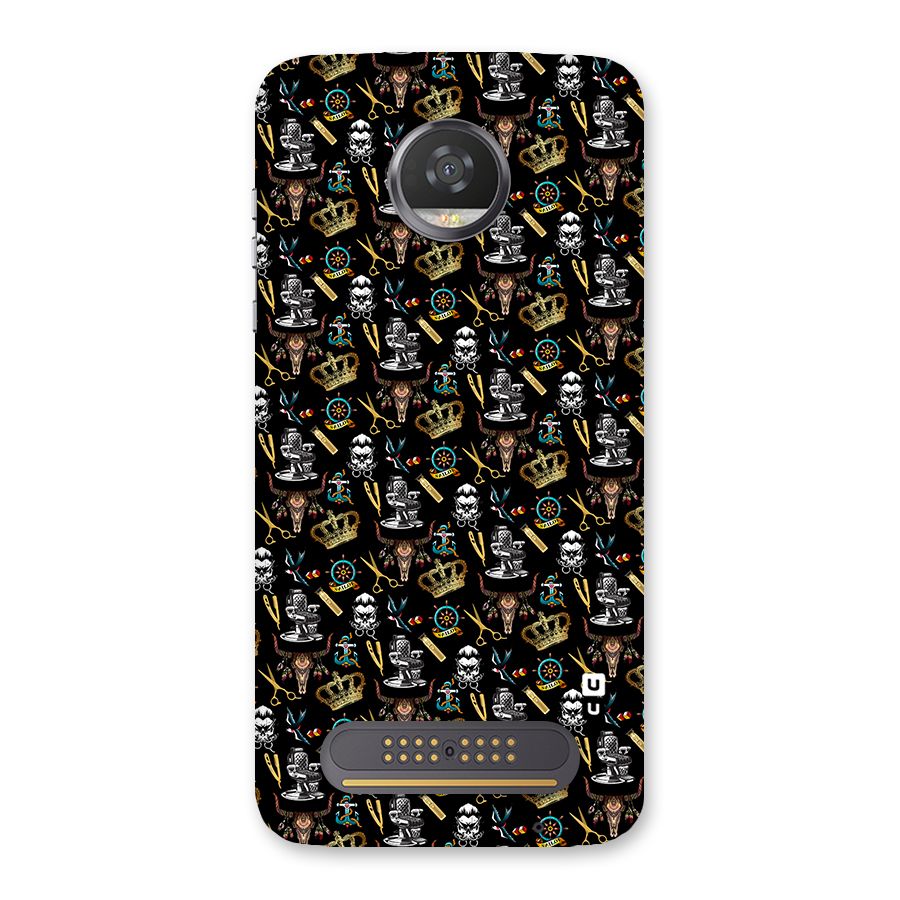 Cool Barber Pattern Back Case for Moto Z2 Play
