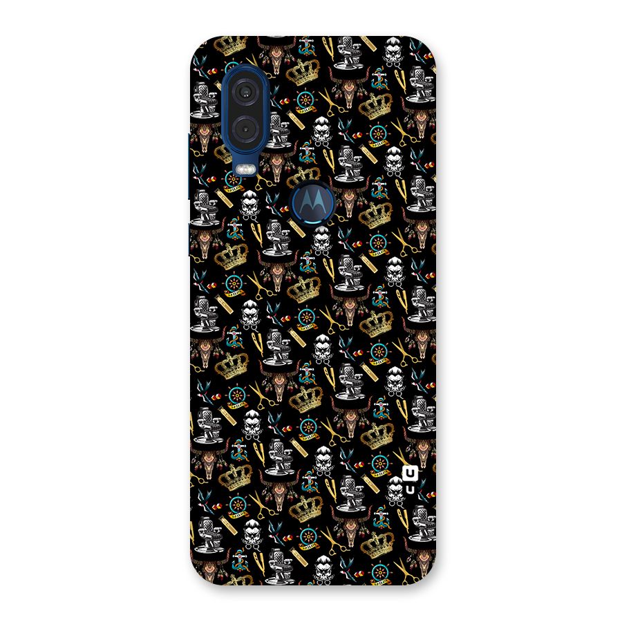 Cool Barber Pattern Back Case for Motorola One Vision